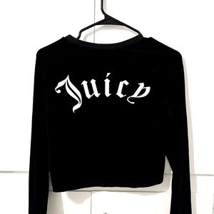 Juicy Couture velvet crewneck long sleeve crop top